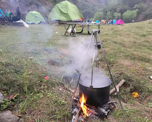 Camping outdoor campfire